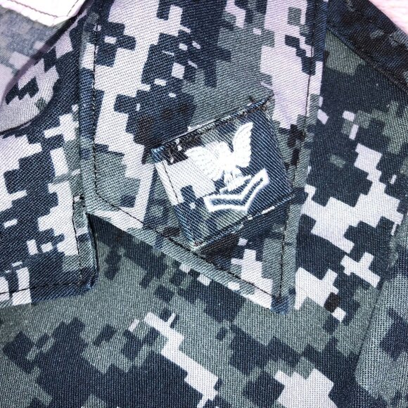 U.S. Navy Woman's Digital Military Jacket Uniform Small Camo Utility Collared Gr - Picture 12 of 15